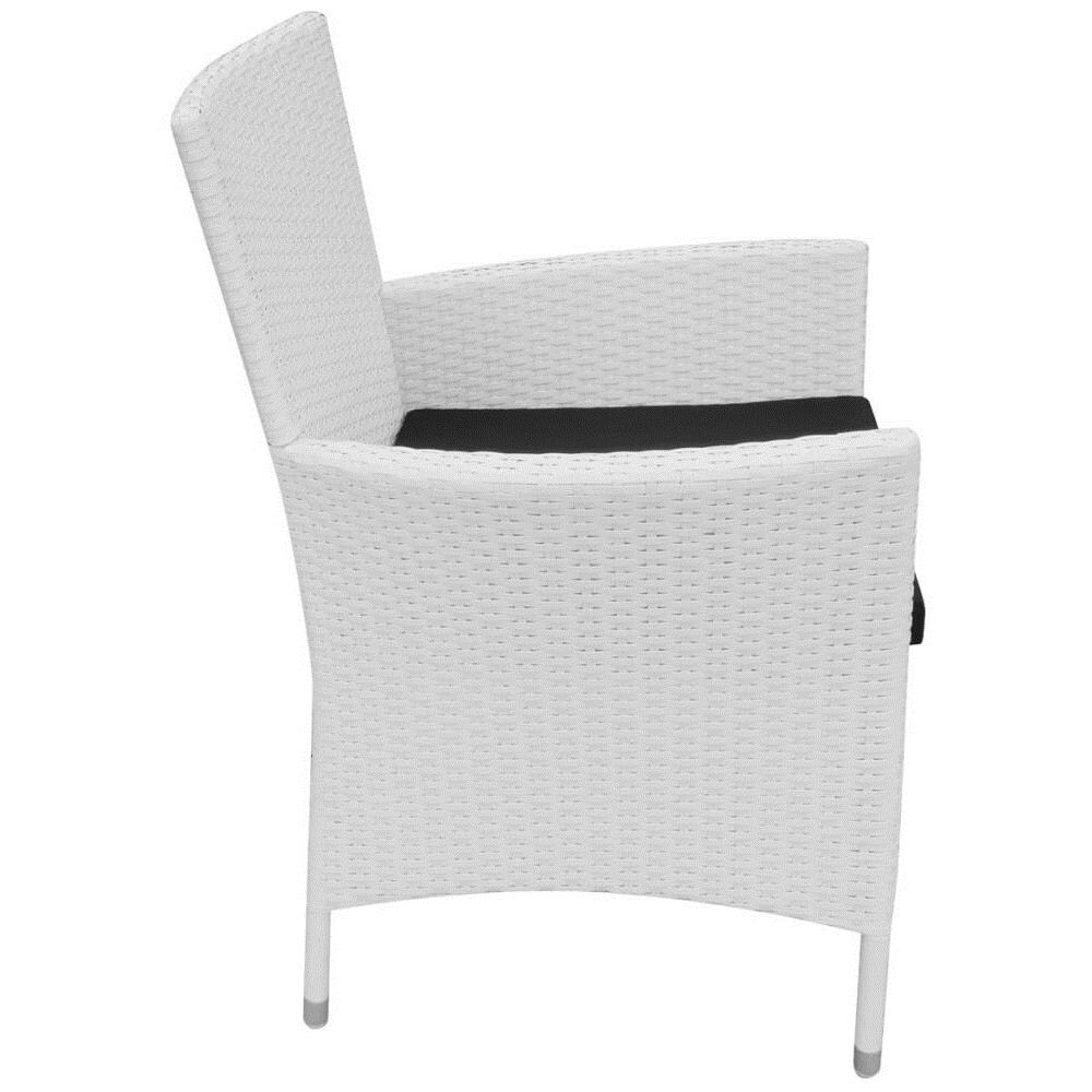 9 Pz Set Sedie / tavolo Da Giardino In Polirattan Bianco Crema - Foto 16