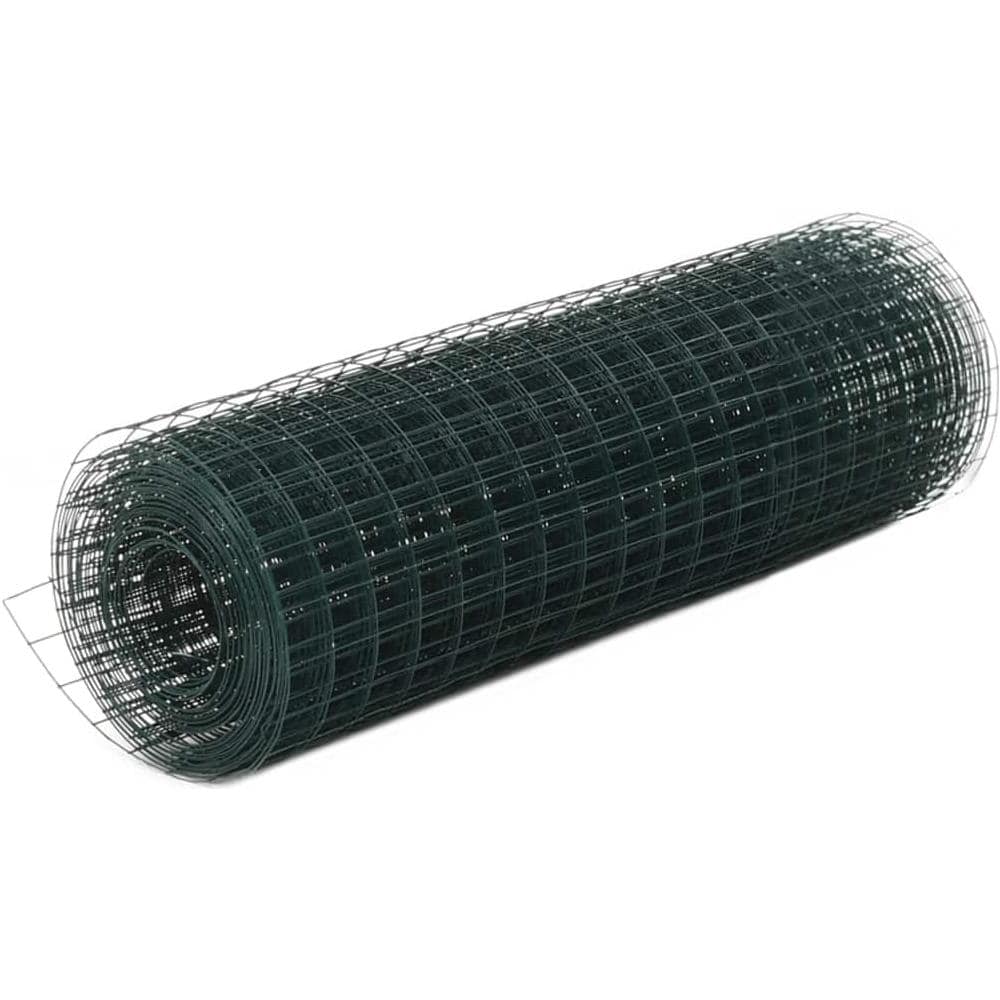 Recinzione in Rete per Pollaio in Acciaio e PVC 25x0,5 m Verde - Foto 1