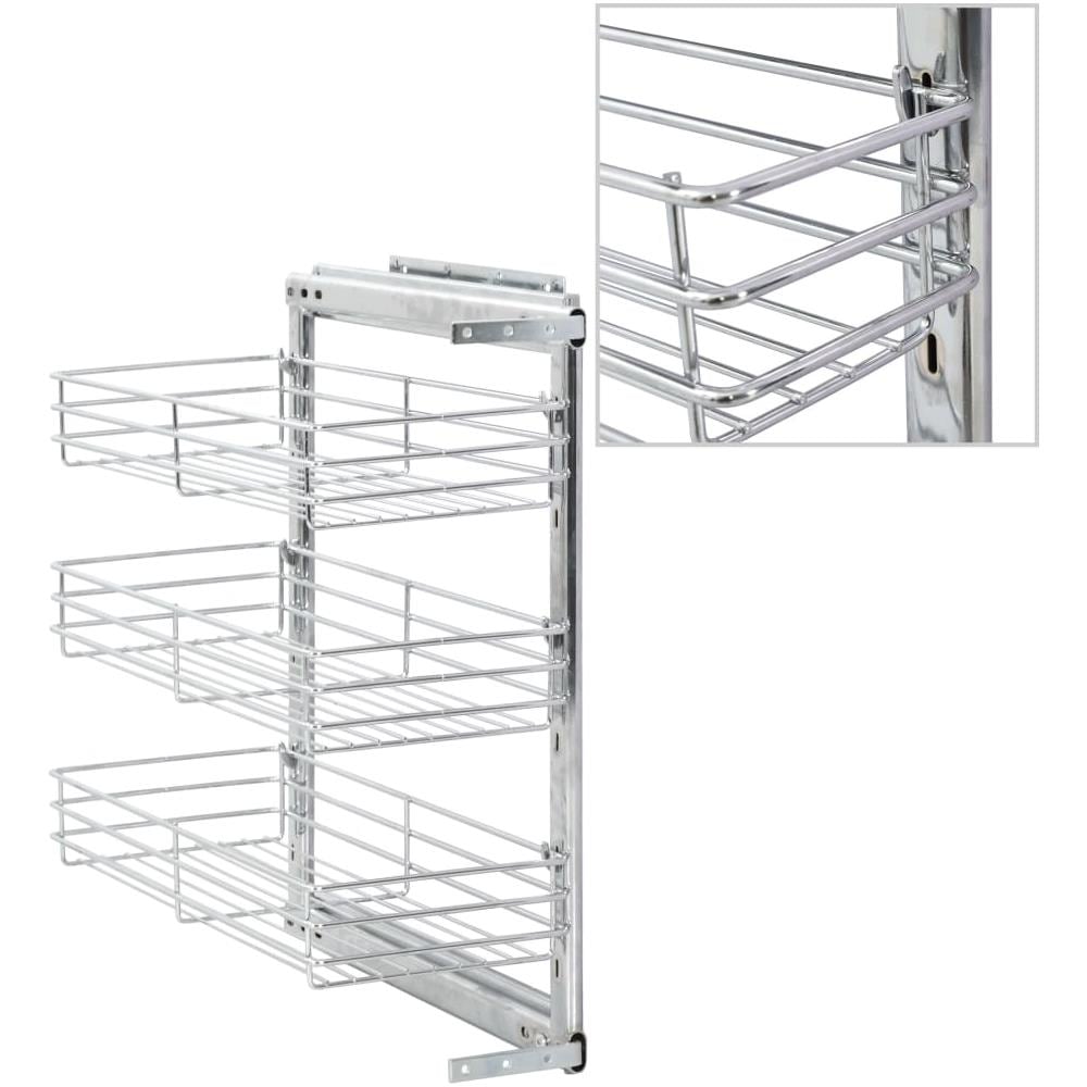 Cestino da Cucina in Rete a 3 Livelli Argento 47x25x56 cm - Foto 1