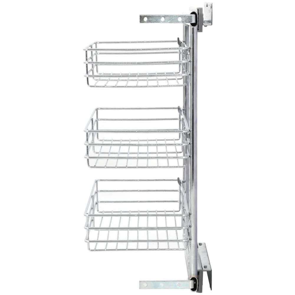 Cestino da Cucina in Rete a 3 Livelli Argento 47x25x56 cm - Foto 10