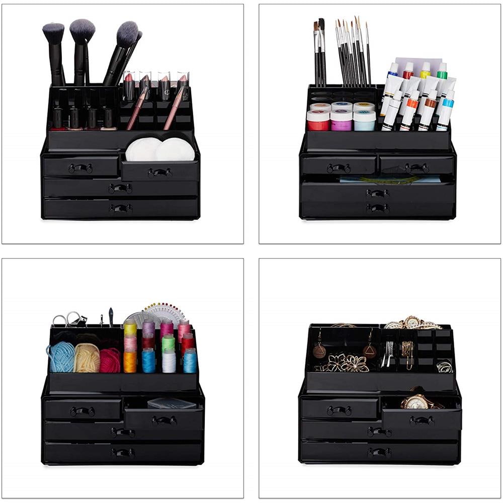 10023130 50 Organizzatore Make-up Con 4 Cassetti, Trucchi, Porta Rossetti, Acrilico, 13.5 X 24 X 19 Cm - Foto 2