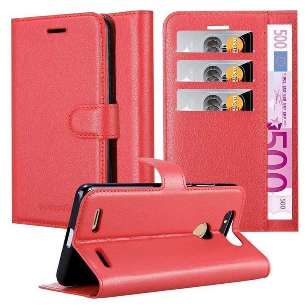 Custodia Compatibile Con Zte Blade V8 Mini In Rosso Carminio - Coperchio Protettiva Con Chiusura Magnetica, Funzione Stand E Tasca Per Le Carte - Foto 1