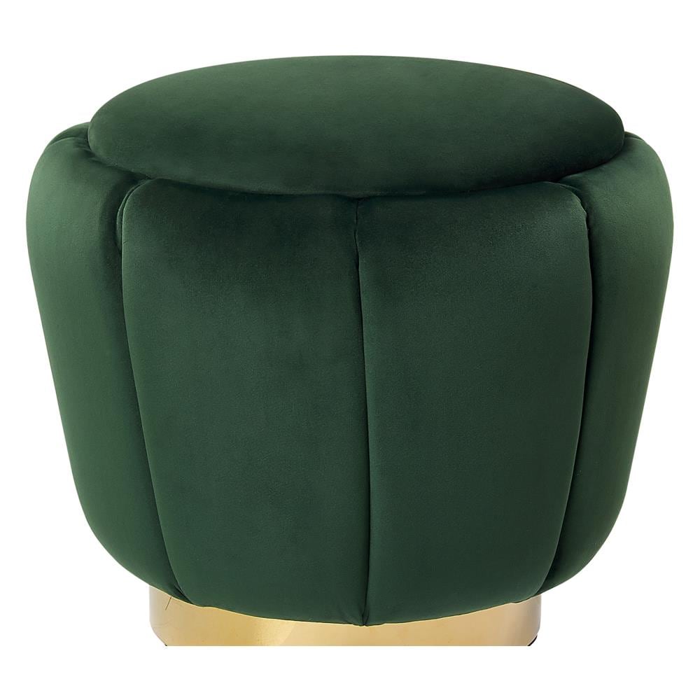 Moderno Pouf In Velluto Verde Irving - Foto 2