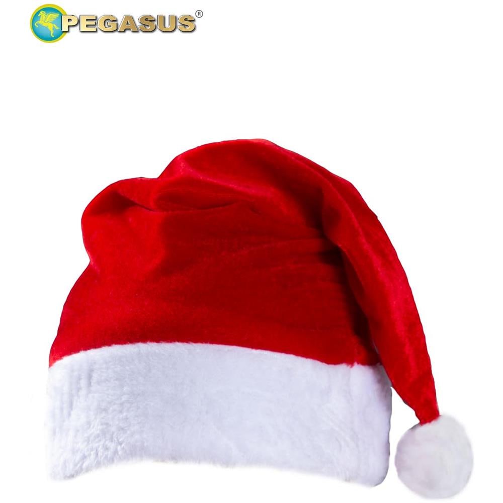 Cappello Babbo Natale Ciniglia Rosso - Foto 2