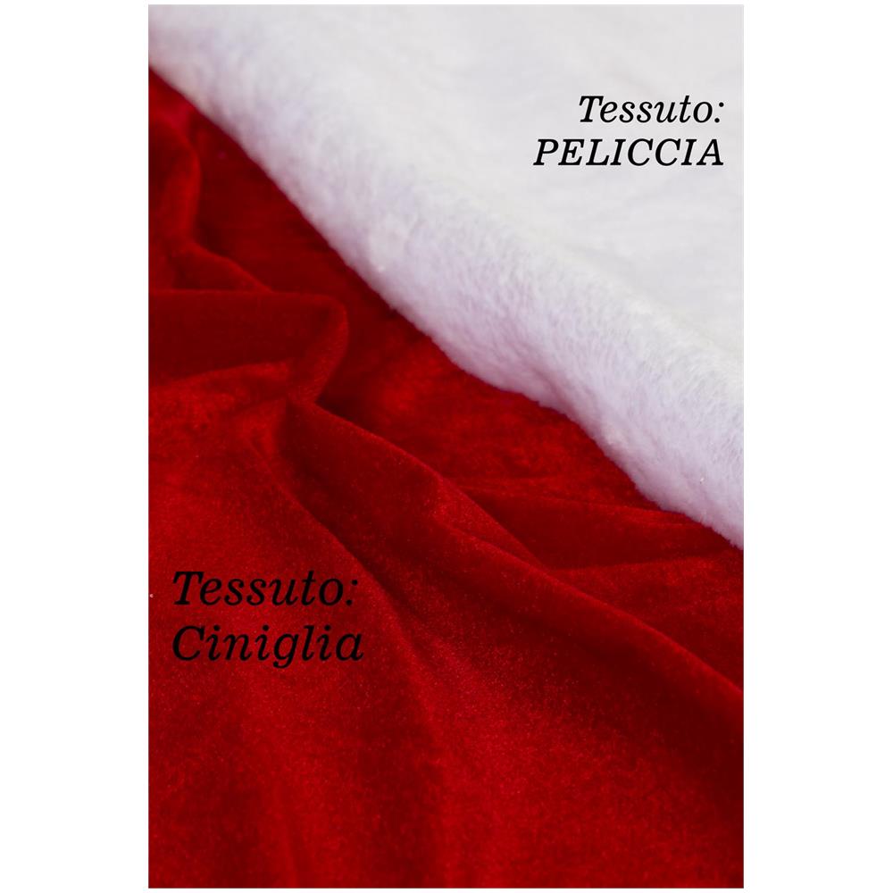 Cappello Babbo Natale Ciniglia Rosso - Foto 3