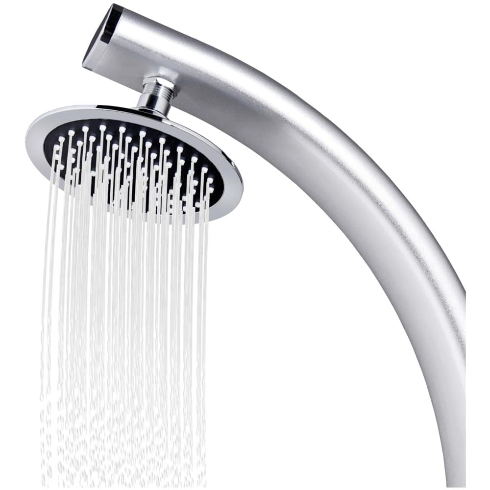 Doccia Da Giardino Con Base Marrone 220 Cm In Alluminio - Foto 3