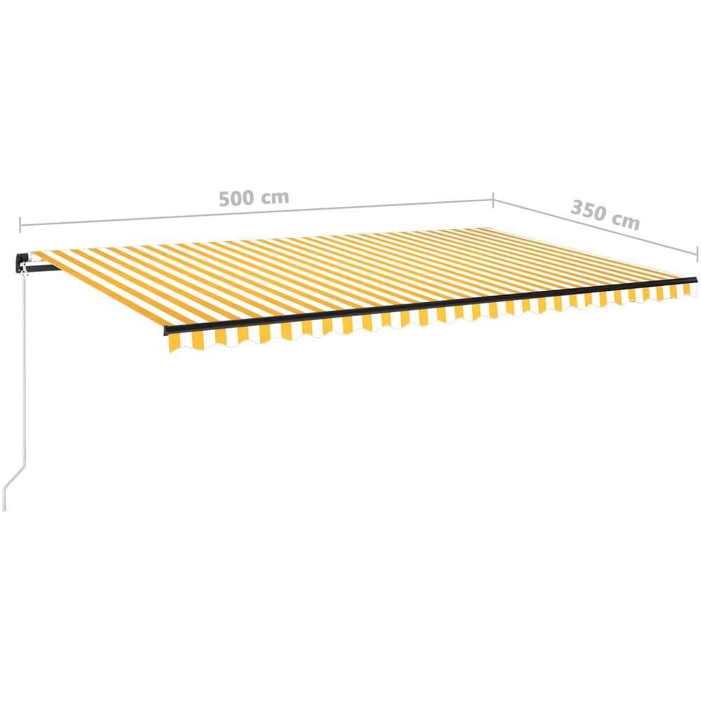 Tenda Da Sole Retrattile Manuale 500x350 Cm Gialla E Bianca - Foto 7