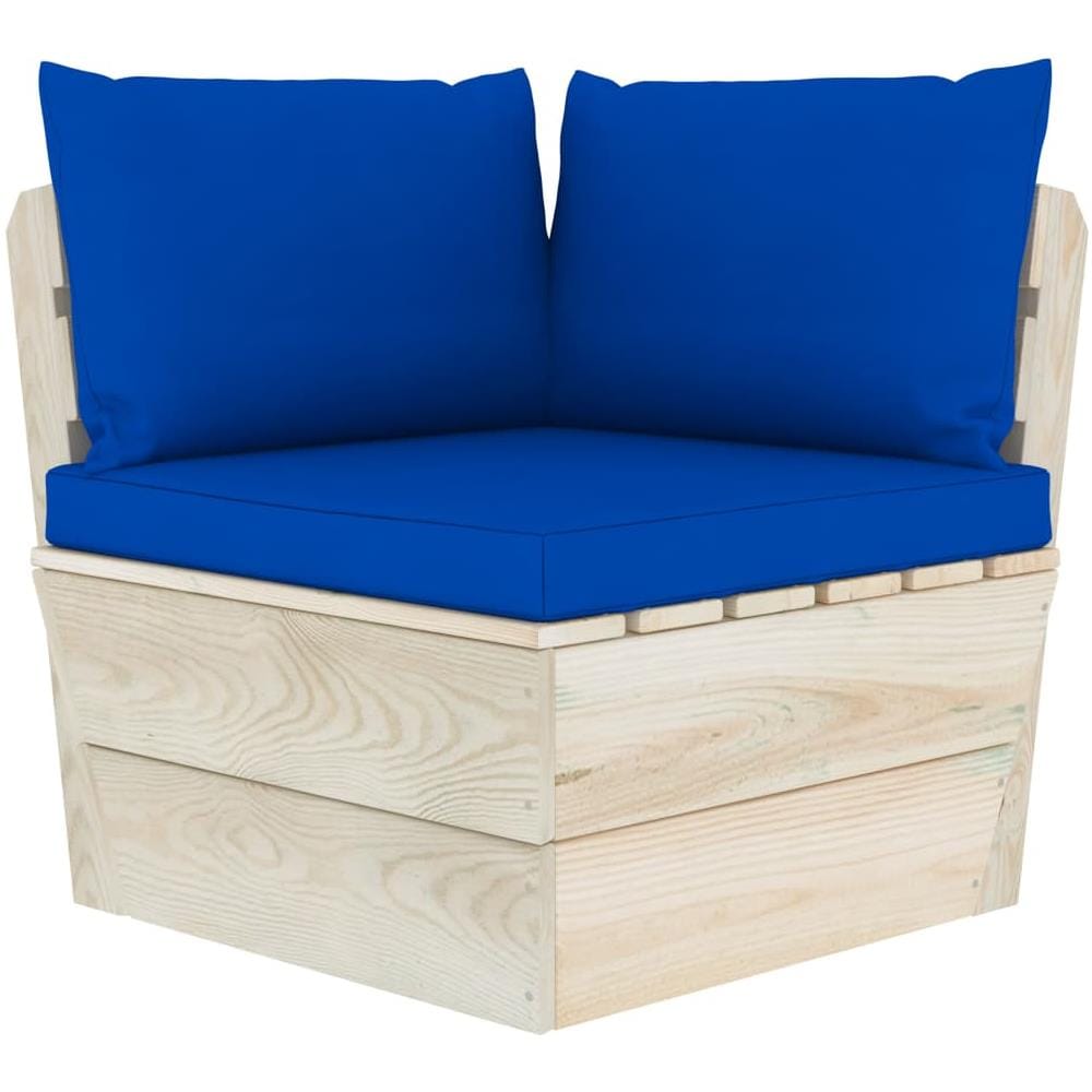 Divano Angolare da Giardino su Pallet e Cuscini Legno di Abete - Foto 1