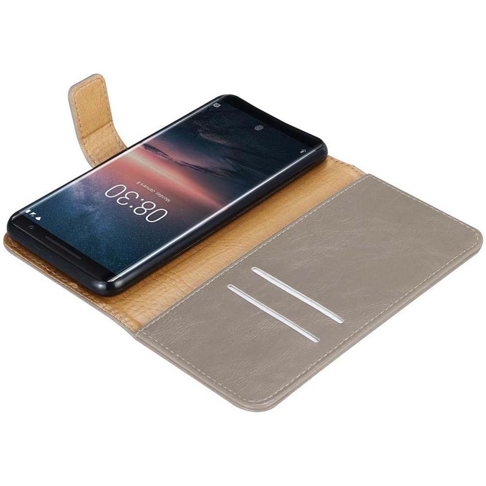 Cadorabo Custodia Compatibile Con Nokia 8 Sirocco In Marrone Cappuccino - Coperchio Protettiva Con Chiusura Magnetica, Funzione Stand E Tasca Per Le Carte - Foto 8