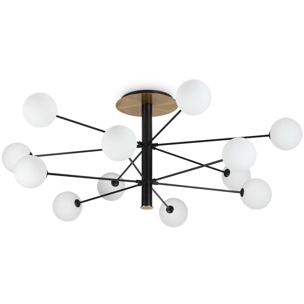 Cosmopolitan Pl12 Nero Ottone Lampada Plafoniera - Ideal Lux 273709 - Foto 1