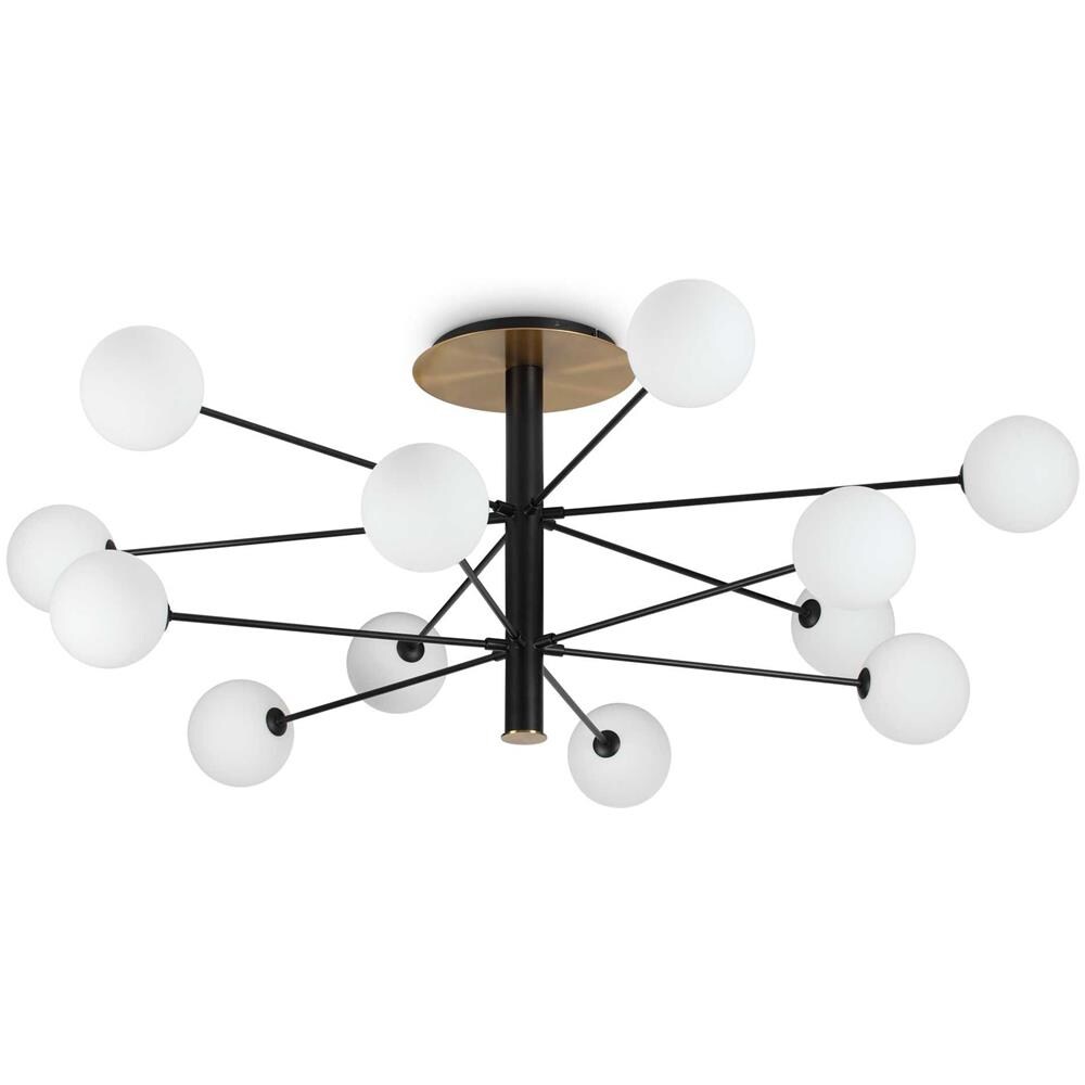 Cosmopolitan Pl12 Nero Ottone Lampada Plafoniera - Ideal Lux 273709 - Foto 2