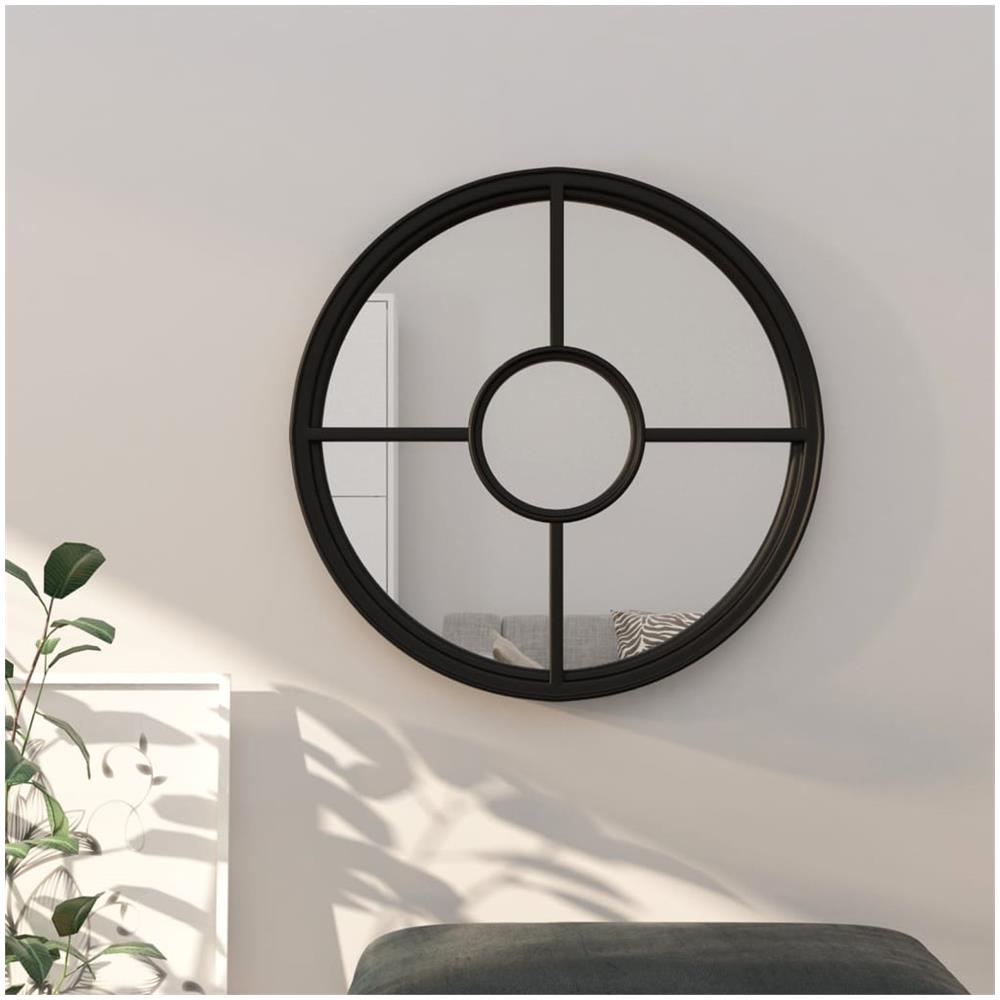 Specchio Nero 40x4 Cm Ferro Rotondo Per Uso Interno - Foto 1