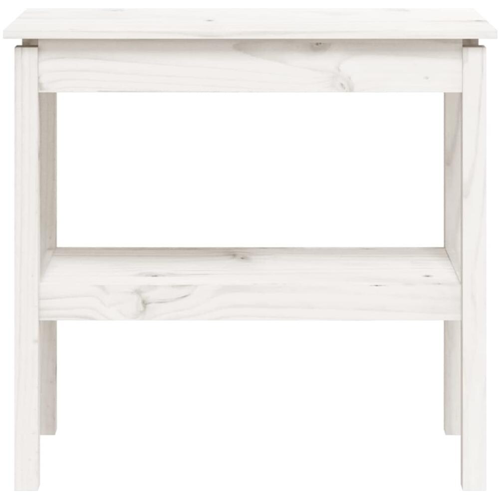 Tavolo Consolle Bianco 80x40x75 Cm In Legno Massello Di Pino - Foto 2