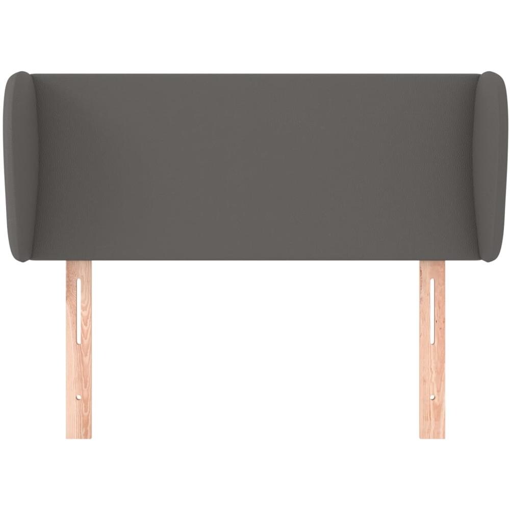 Testiera Ad Orecchio Grigia 93x23x78/88 Cm In Similpelle - Foto 3