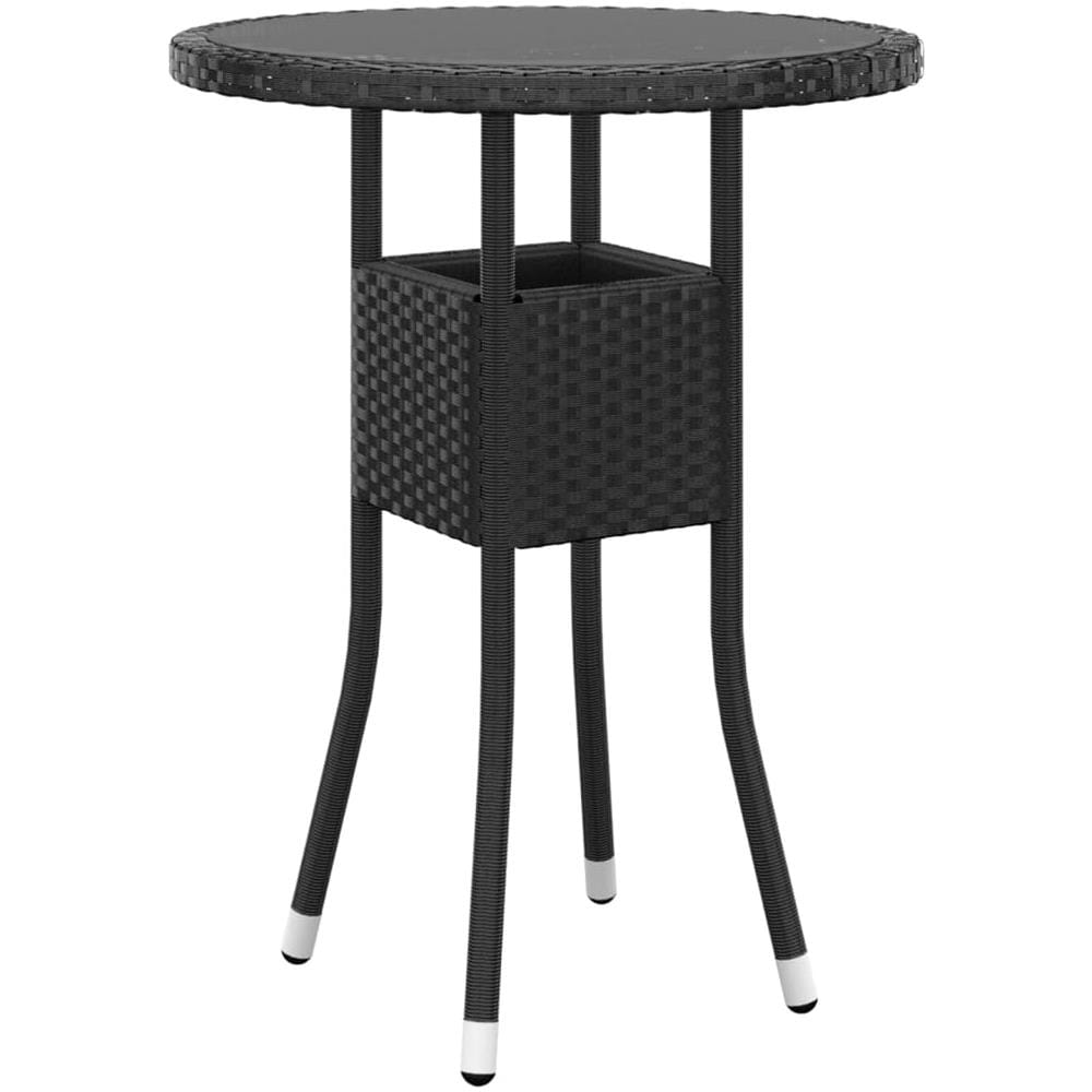 Set Da Pranzo Per Giardino 3 Pz In Polyrattan Nero - Foto 3