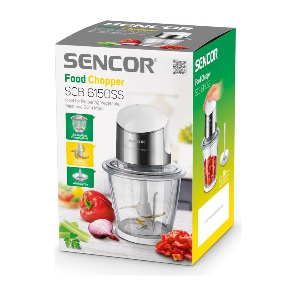 Tritatutto SCB 6150SS-EUE3 Potenza 800 W Capacita 1,5 L Colore Argento /Bianco - Foto 9