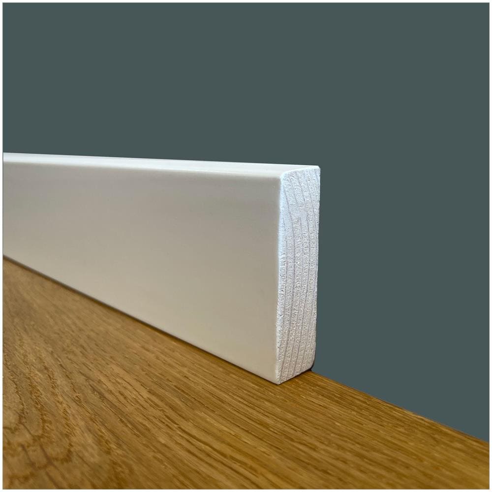 100 Metri Lineari Di Battiscopa Premium In Legno Massello Squadrato 55x14 Laccato Bianco Liscio - Foto 1