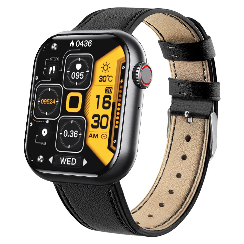 Orologio Intelligente Con Ossigeno Nel Sangue, Pressione Sanguigna, Frequenza Cardiaca Black/puleatherwatchband - Foto 1