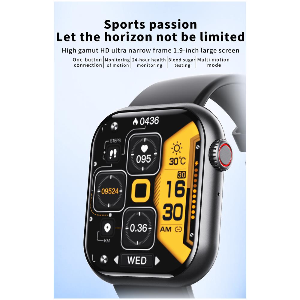 Orologio Intelligente Con Ossigeno Nel Sangue, Pressione Sanguigna, Frequenza Cardiaca Black/puleatherwatchband - Foto 2