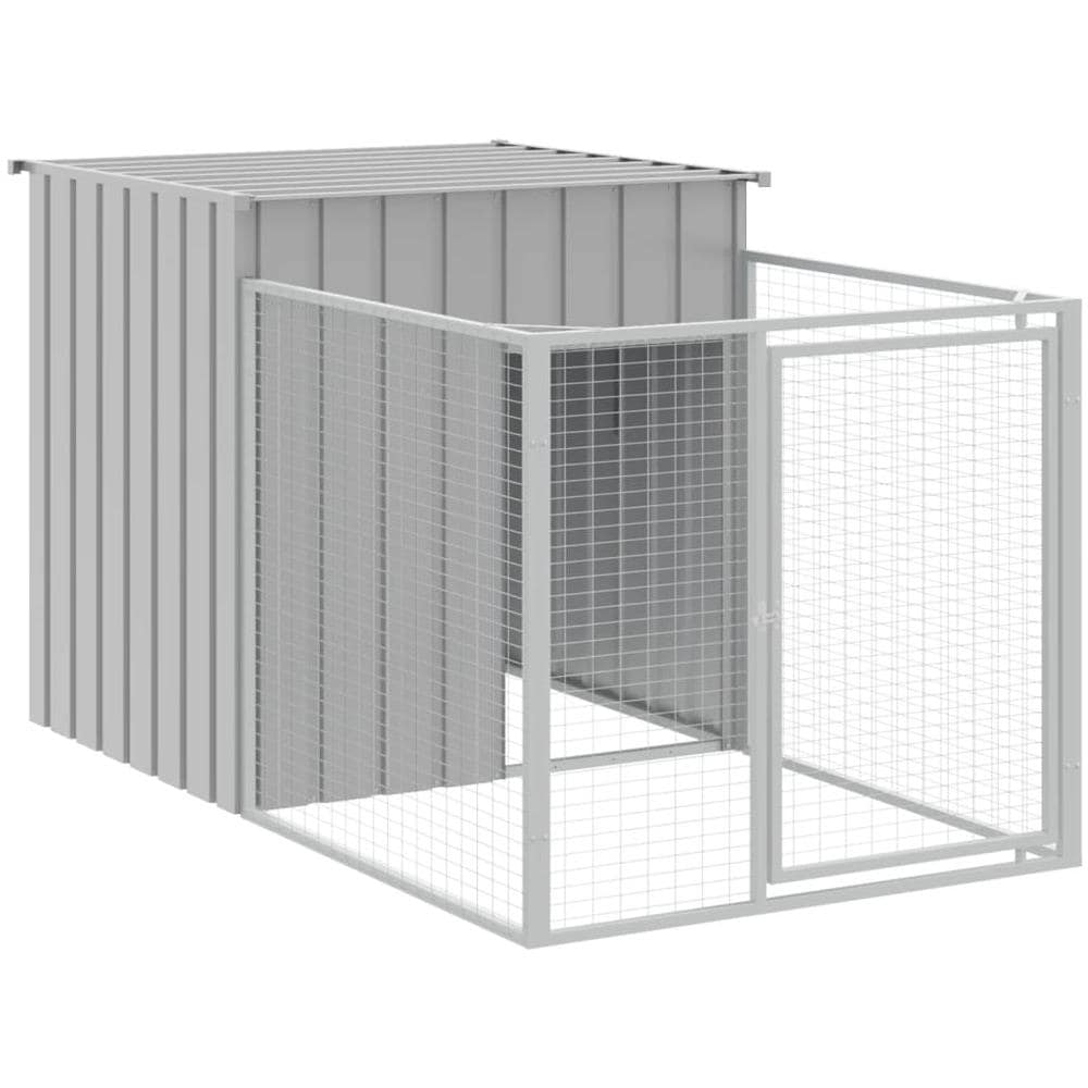 Casetta Cani Corsa Grigio Chiaro 110x201x110 cm Acciaio Zincato - Foto 2