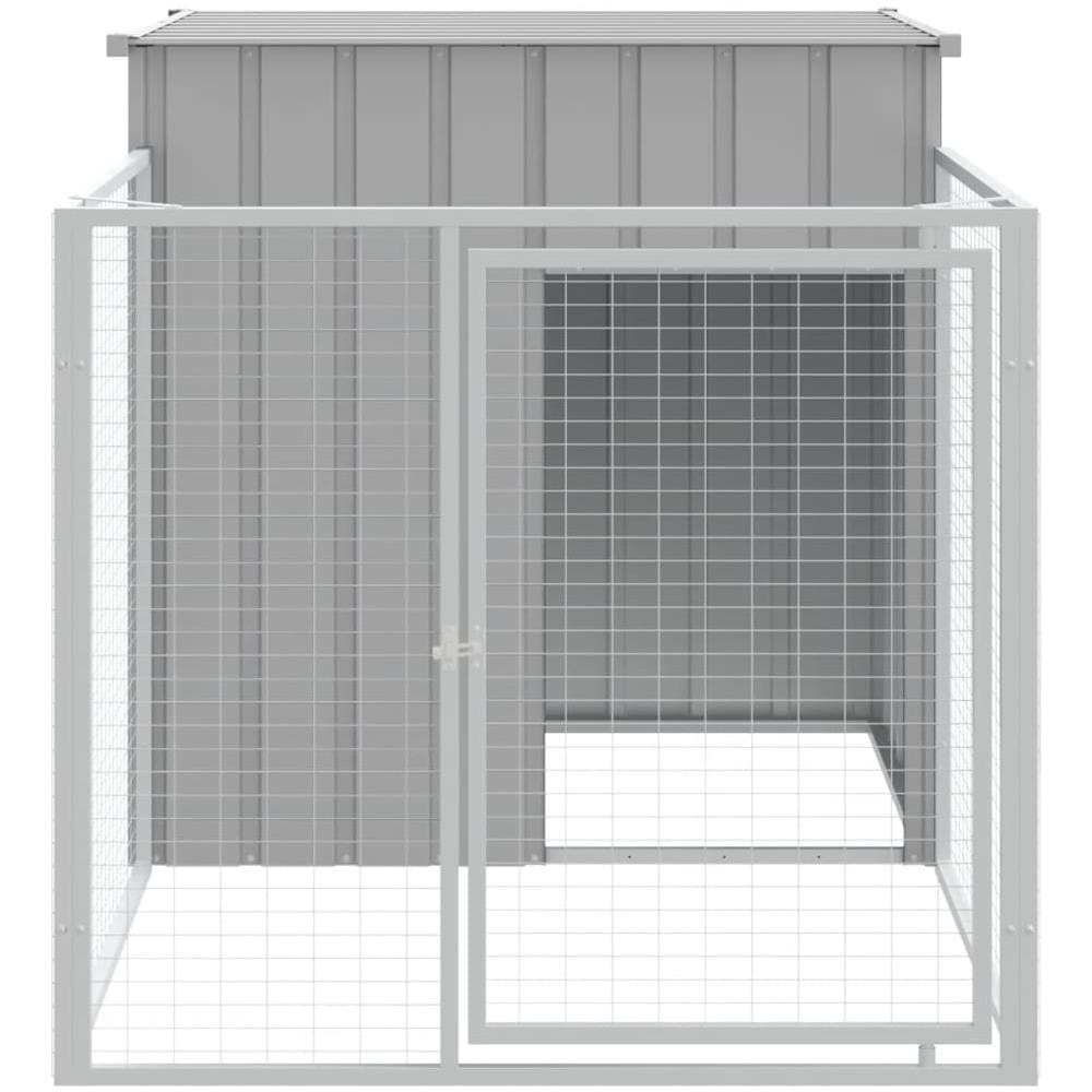 Casetta Cani Corsa Grigio Chiaro 110x201x110 cm Acciaio Zincato - Foto 3