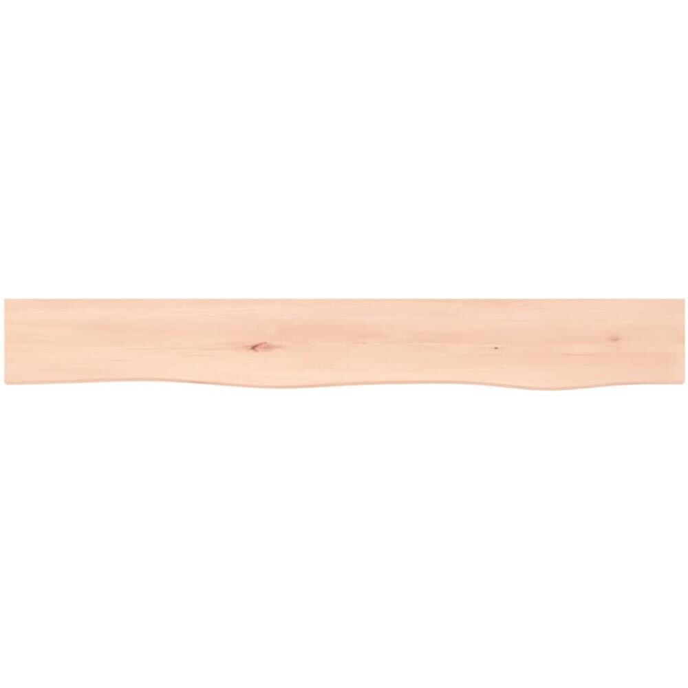 Ripiano a Parete 80x10x6 cm Legno Massello Rovere Non Trattato - Foto 2