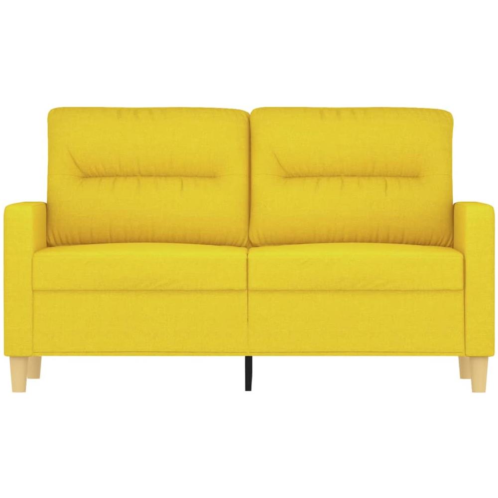 Divano A 2 Posti Giallo Chiaro 120 Cm In Tessuto - Foto 3
