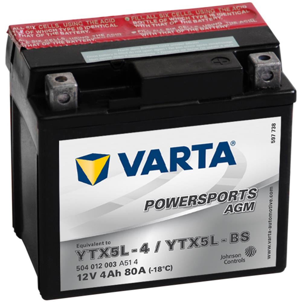 Batteria Moto Powersports AGM YTX5L-4 / YTX5L-BS - Foto 2