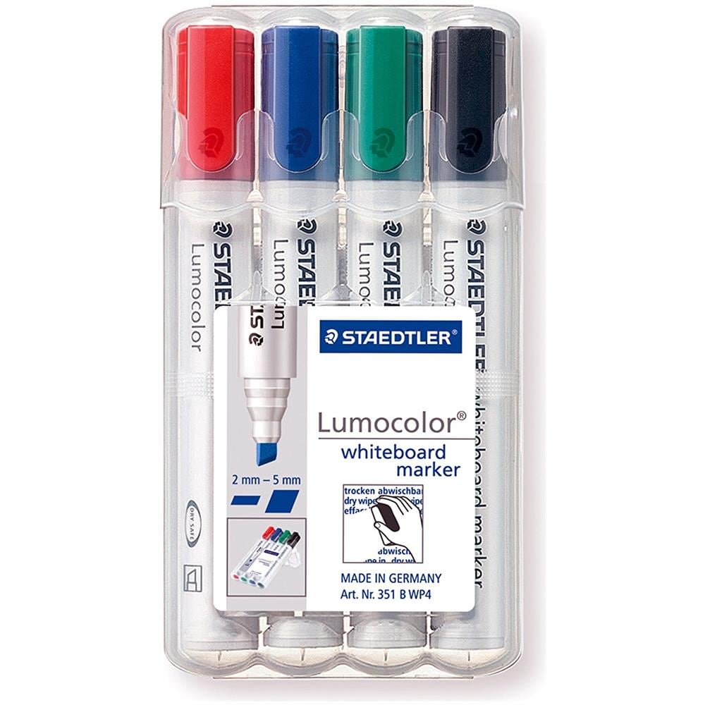 Marcatori Lumocolor per Lavagne Bianche con Punta a Scalpello 4 pz - Foto 2