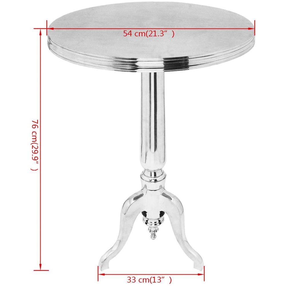 Tavolino Da Salotto Rotondo In Alluminio Argentato - Foto 8