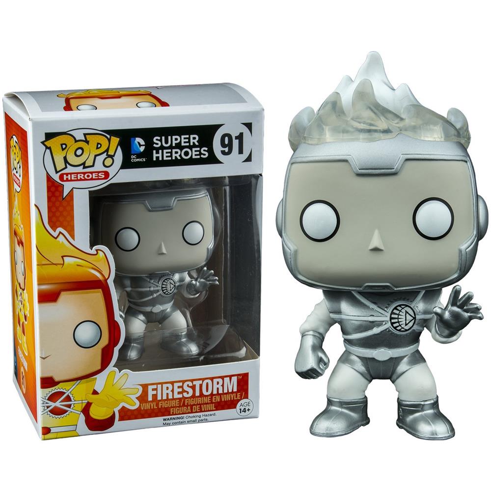 Dc Comics Pop Heroes Vinile Figura White Lantern Firestorm Gitd 9 Cm - Foto 2