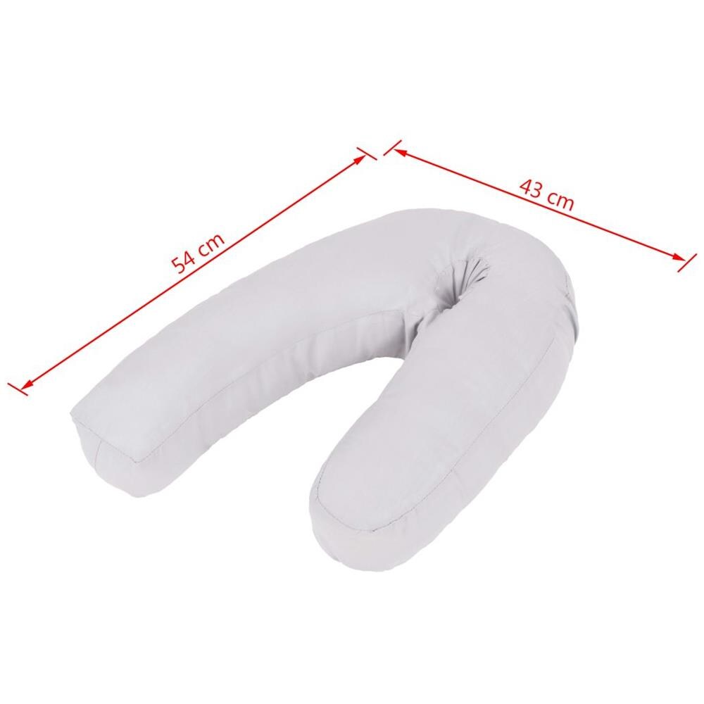 Cuscino per Gravidanza a Forma di J 54x (36-43) cm Grigio - Foto 3