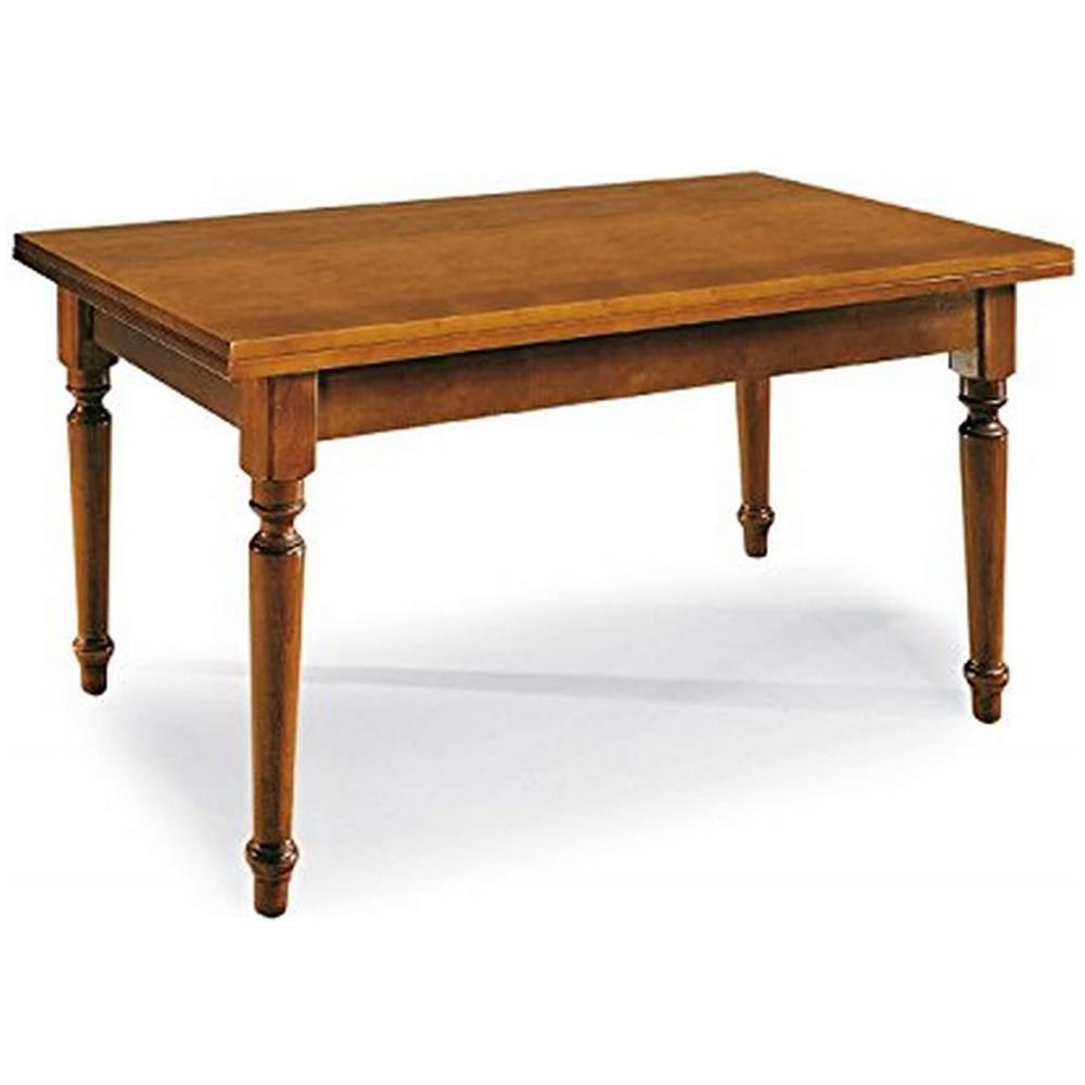 Dylan - Tavolo Da Pranzo Allungabile In Legno Massello Con Gamba Tornita Cm 85 X 160/200/240 - Foto 2