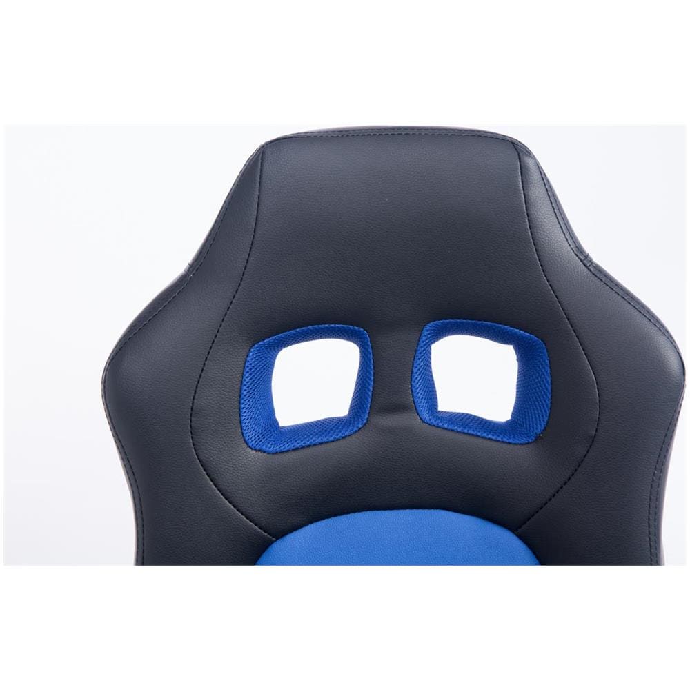Sedia per Bambini Fun con braccioli, Sedia per cameretta dei Ragazzi Imbottita e con Fodera in Similpelle | Sedia per scrivania Bambina e Bambino con Seduta Alta 40-50 cm Nero Blu - Foto 5