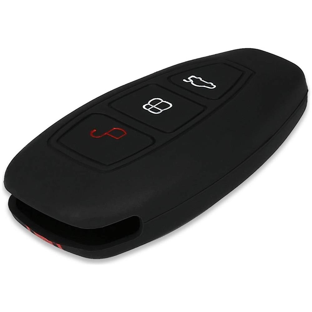 Copritastiera Auto Per Ford - Copertura Fob Silicone Chiave Di Protezione Per Ford 3 Pulsante Car Chiave Keyless Go - Rally Stripe Blu Nero - Foto 2