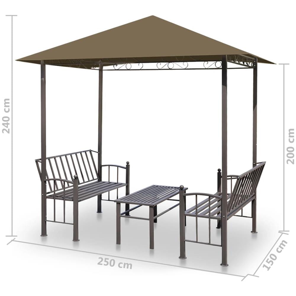 Padiglione Giardino Tavolo E Panche 2,5x1,5x2,4m Talpa 180 G / m? - Foto 5