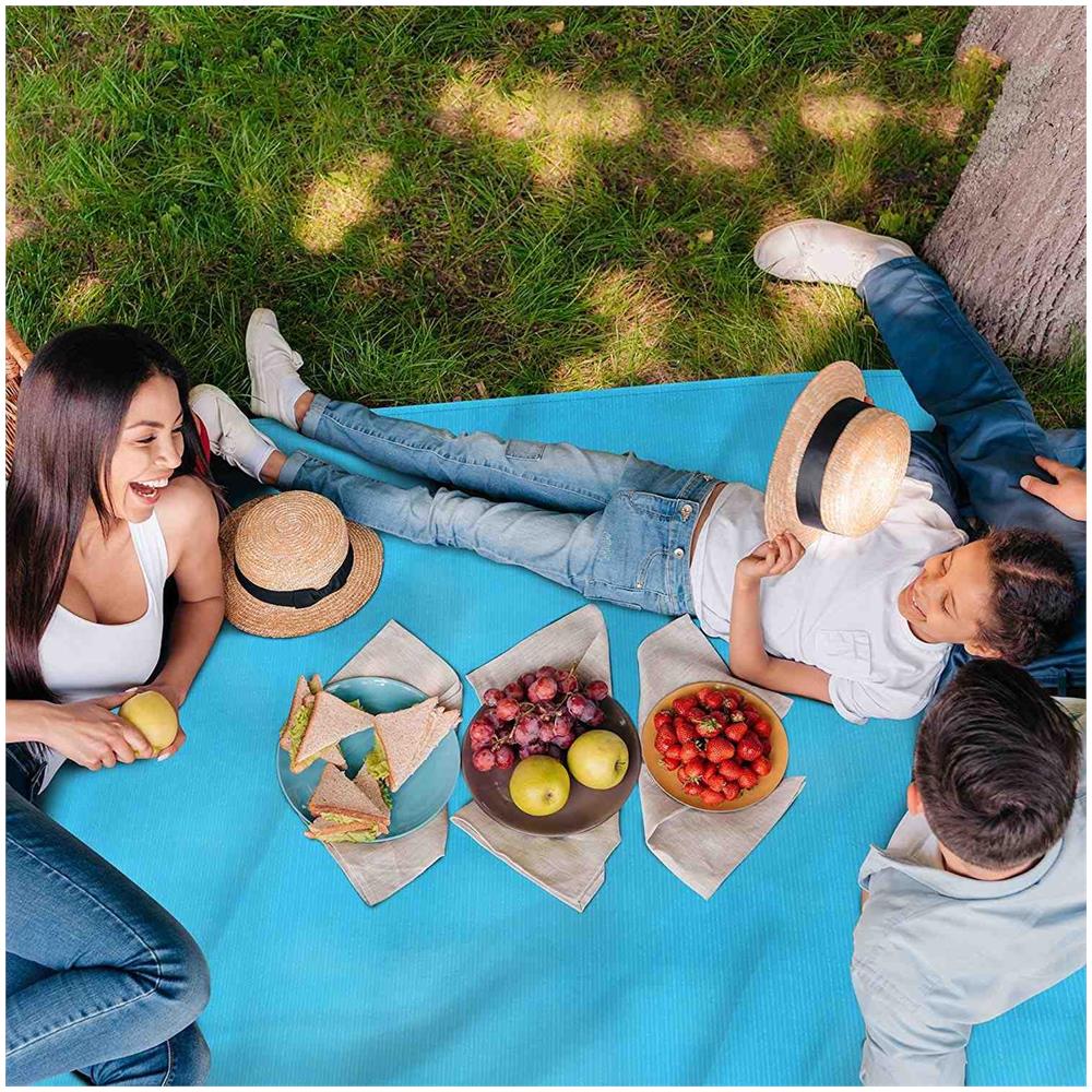 Coperta Da Spiaggia /picnic - 200x200 Cm - Blu - Foto 2