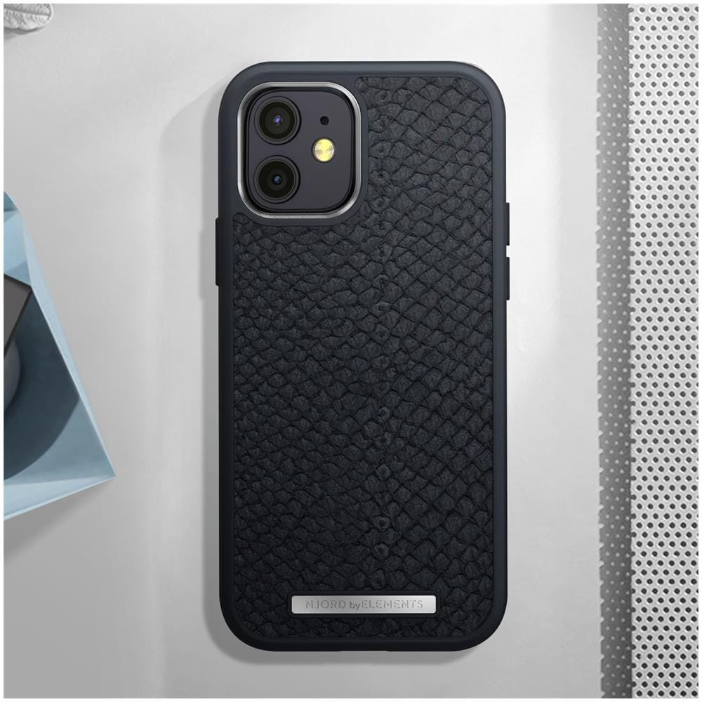 Cover Iphone 12 E 12 Pro In Pelle Di Salmone Premium Antiurto 2m Antracite - Foto 2