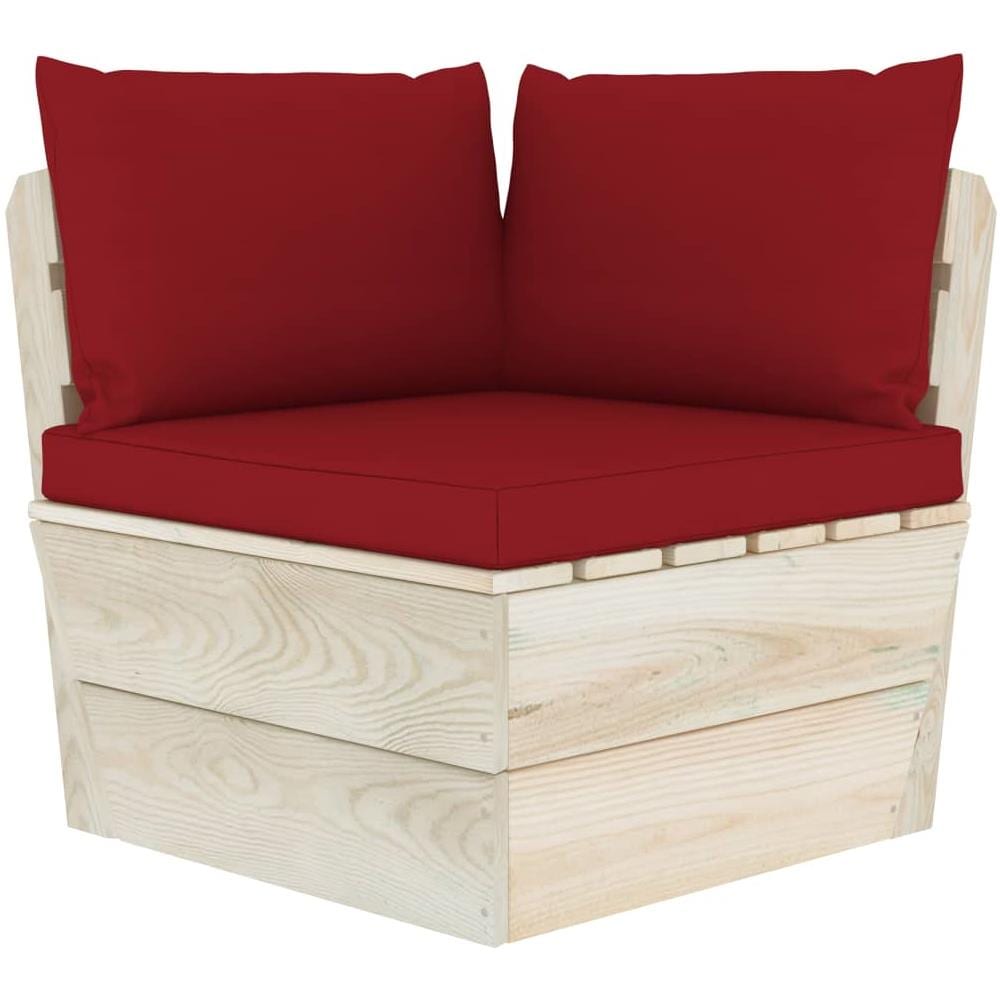 Divano Angolare da Giardino su Pallet e Cuscini Legno di Abete - Foto 1