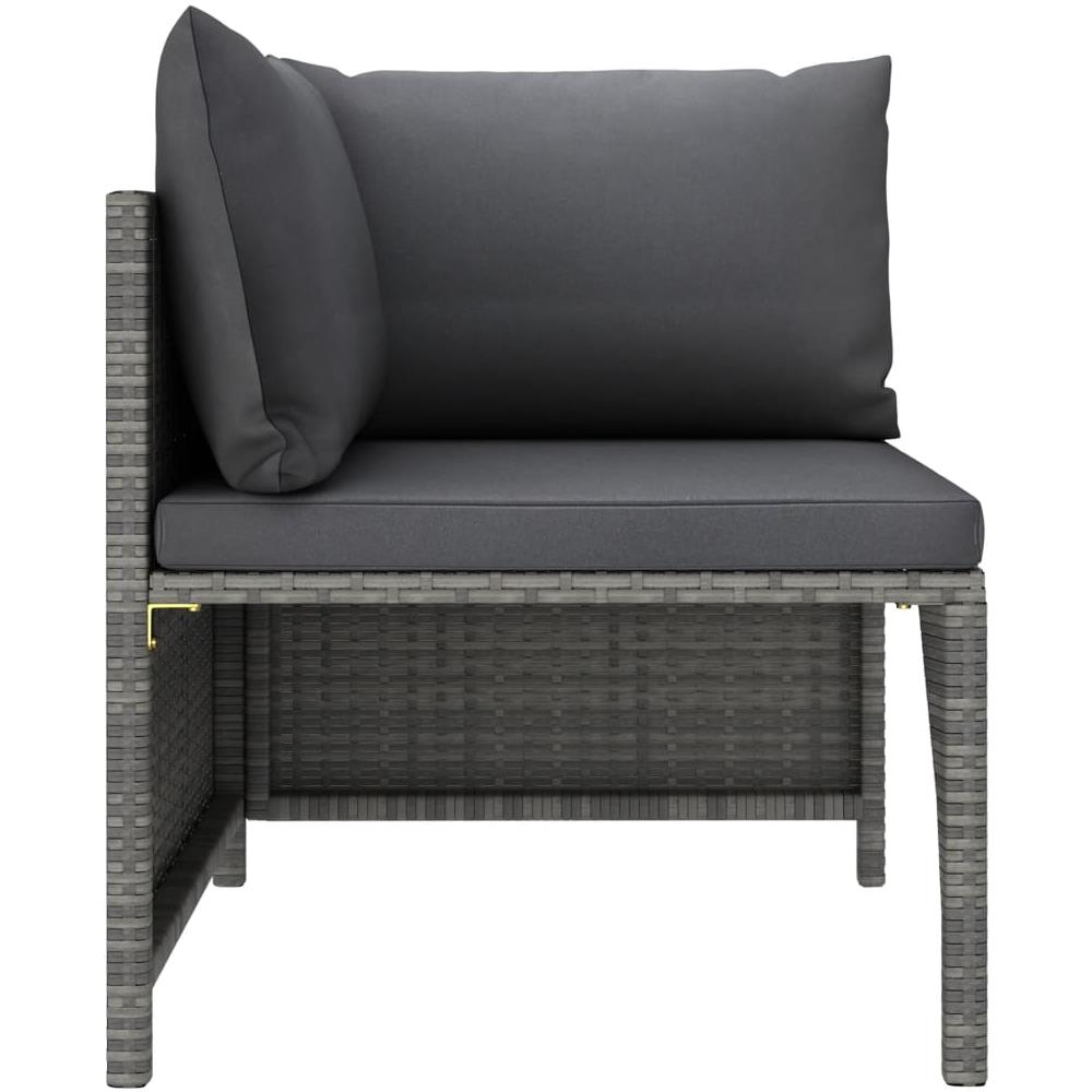 Set Divani da Giardino 7 pz con Cuscini in Polyrattan Grigio - Foto 3