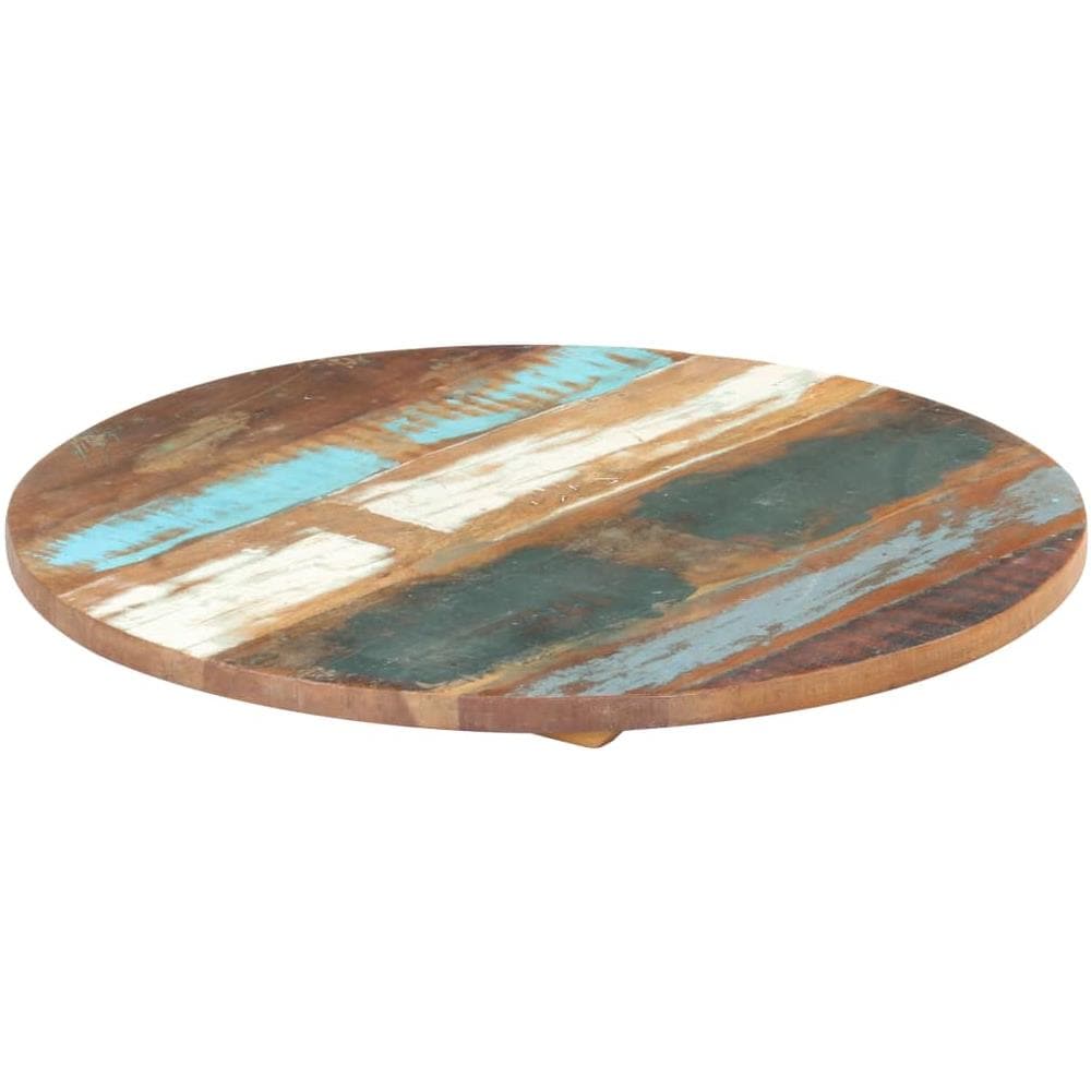 Piano del Tavolo Rotondo 80 cm 25-27 mm in Massello di Recupero - Foto 1