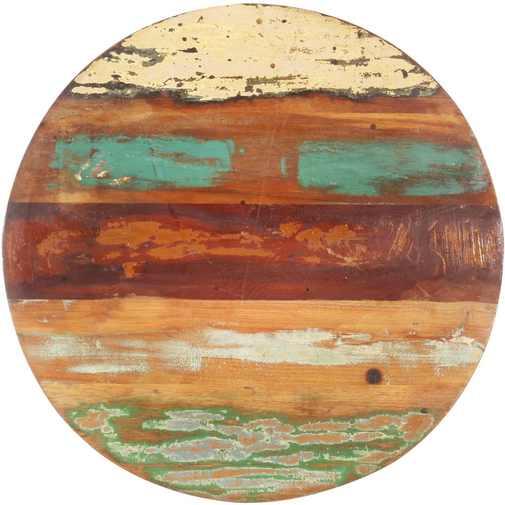 Piano del Tavolo Rotondo 80 cm 25-27 mm in Massello di Recupero - Foto 3