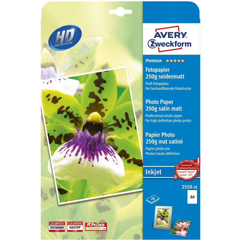 Premium Inkjet A4 250g, 250 g /  m², Satinata opaca, A4 - Foto 1