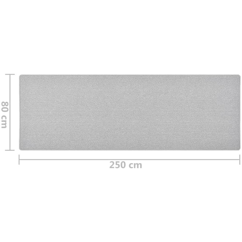 Tappeto Corsia Grigio Chiaro 80x250 Cm - Foto 3