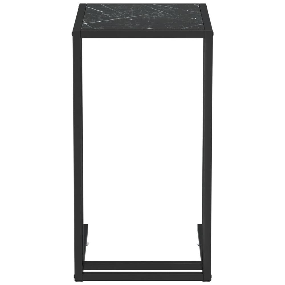 Tavolino Per Computer Marmo Nero 50x35x65 Cm Vetro Temperato - Foto 3