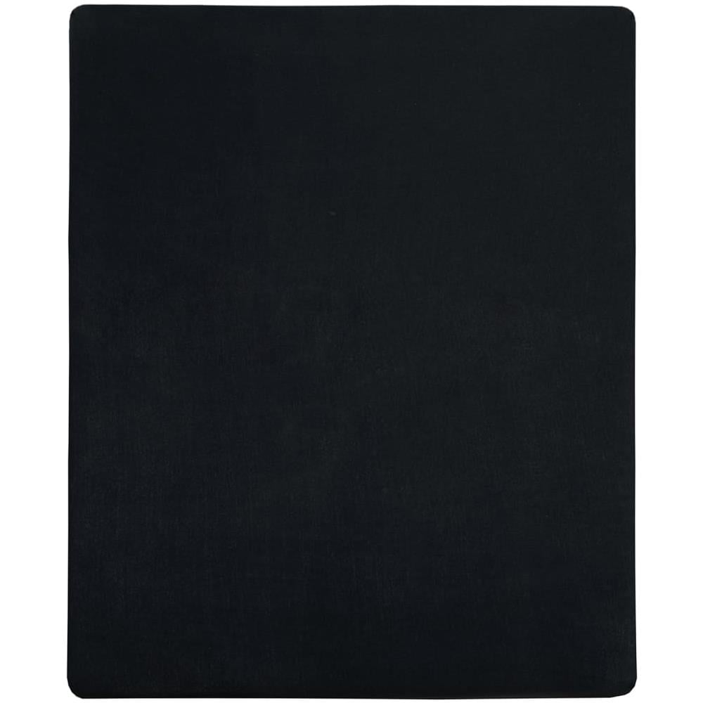 Lenzuola Con Angoli Jersey 2pz Nero 180x200 Cm Cotone - Foto 2