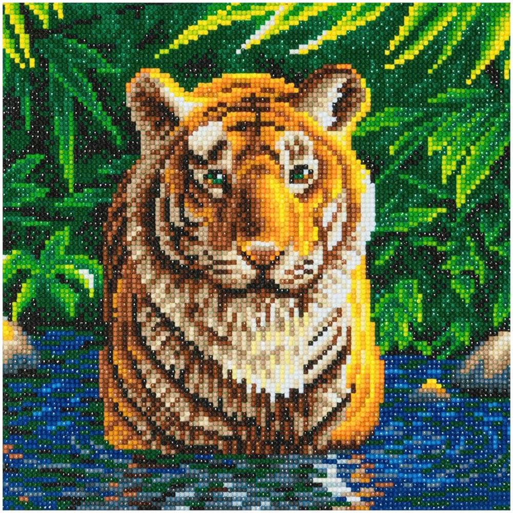 Quadro Fai Da Te Con Diamanti - Tigre - 30 X 30 Cm - Foto 1