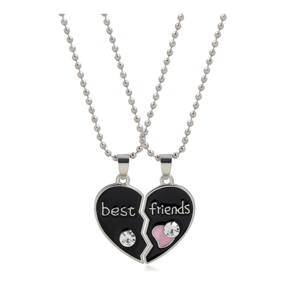 Puzzle A Forma Di Cuore. Collana Dell'amicizia, Confezione Da 2 Black - Foto 1