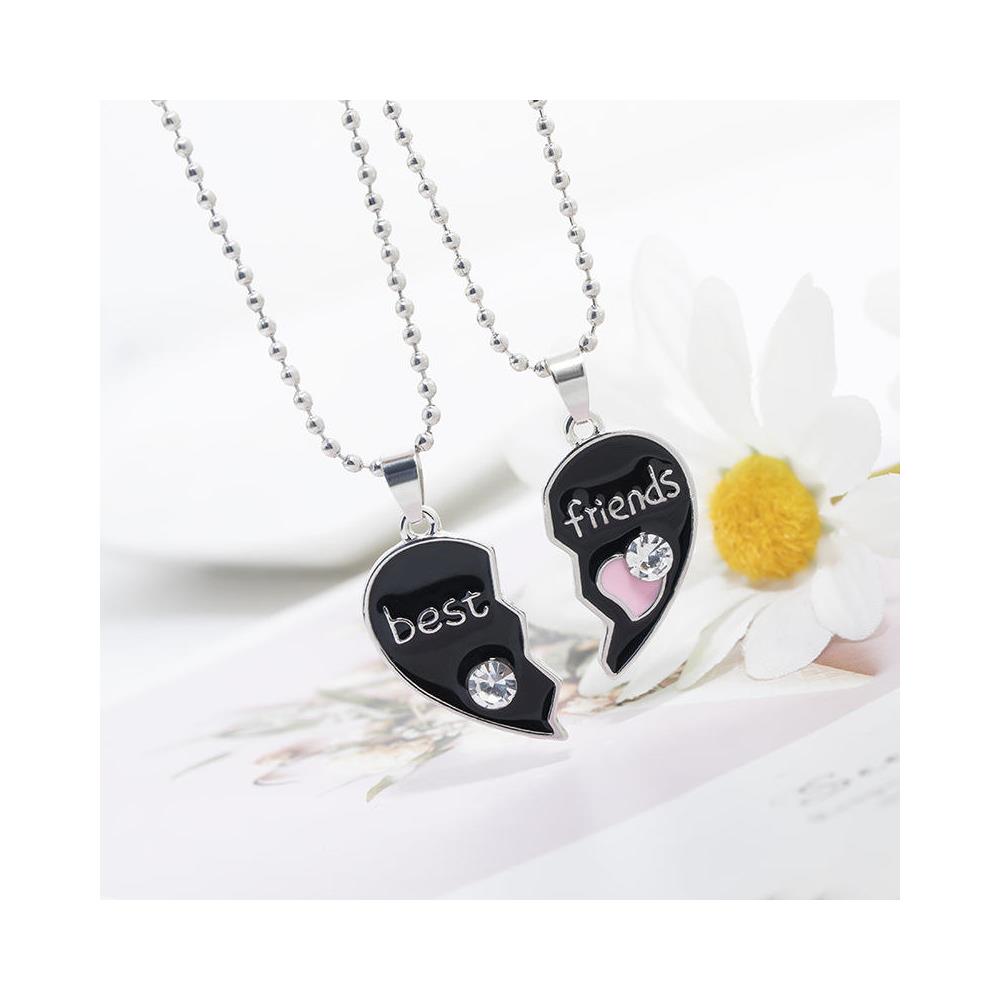 Puzzle A Forma Di Cuore. Collana Dell'amicizia, Confezione Da 2 Black - Foto 2