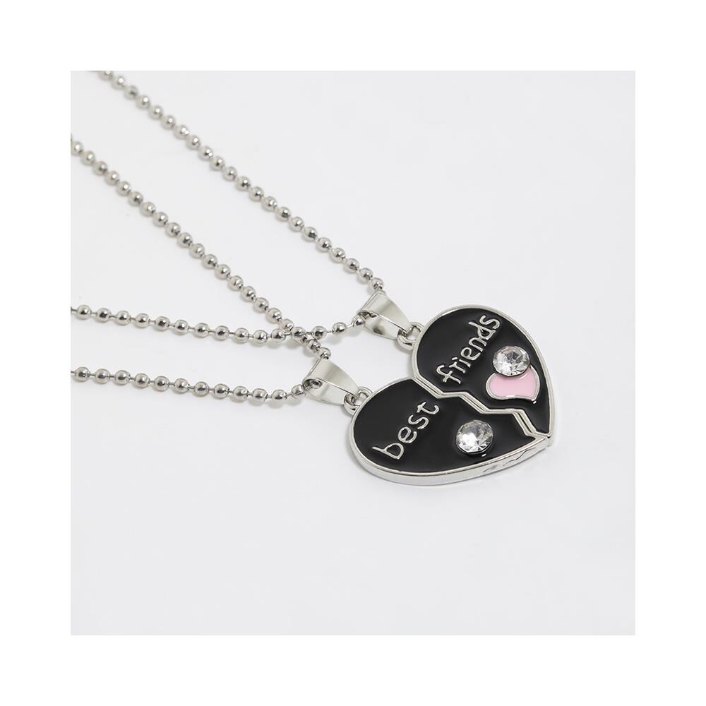 Puzzle A Forma Di Cuore. Collana Dell'amicizia, Confezione Da 2 Black - Foto 4